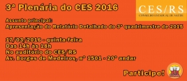 Participe da 3ª Plenária do CES