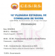 16ª Plenária Estadual de Conselhos de Saúde